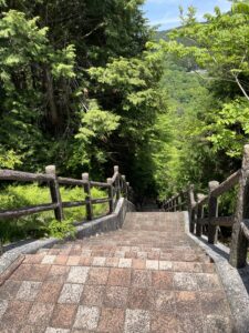 阿木川ダム歩道上から見た階段