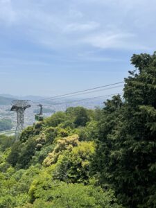 ミオロッソから見た書写山ロープウェイ景色