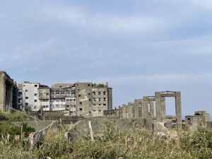 軍艦島ベルトコンベアあと